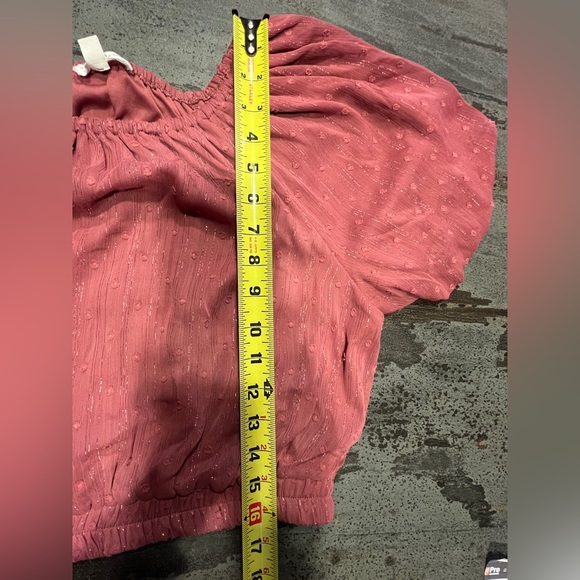 🤎❤️👚BY THE RIVER Anthropologie Rusty Rose Metallic Blouse Shirt Top NWT - Picture 8 of 12